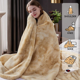 Guohaoi heated blanket showing 10 heat levels for customizable comfort.