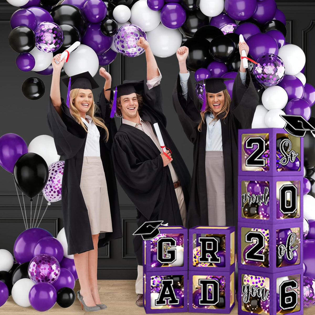 Gupesxu 18-inch balloons pack adds dramatic focal points.