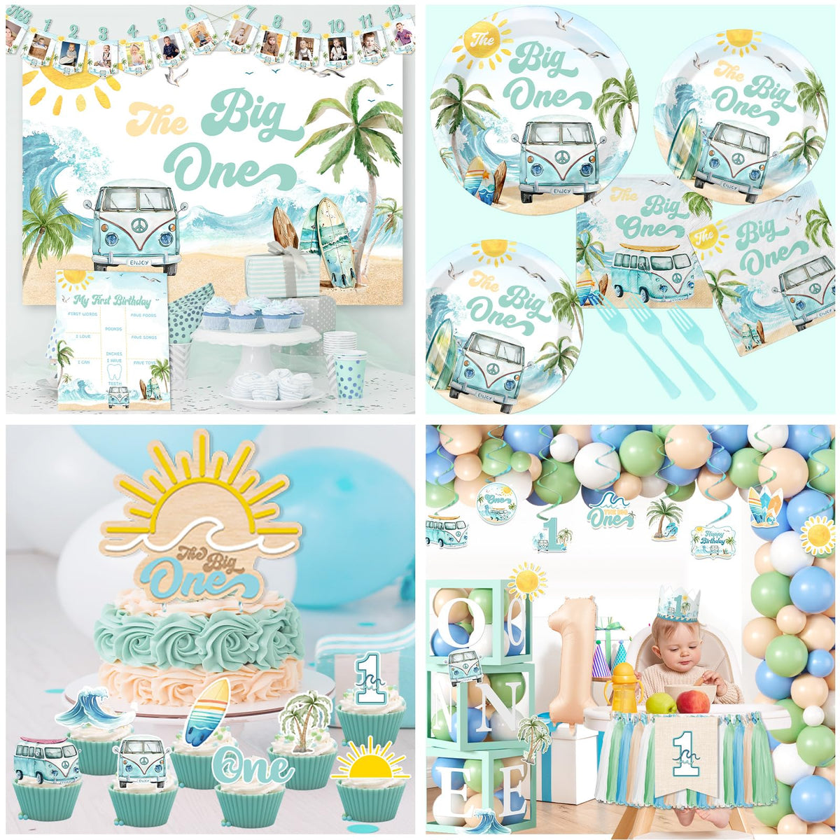Gupesxu 7inch dessert plates keep treats neatly presented at the birthday table.