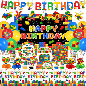 Gupesxu building block banner creates a festive kids party vibe