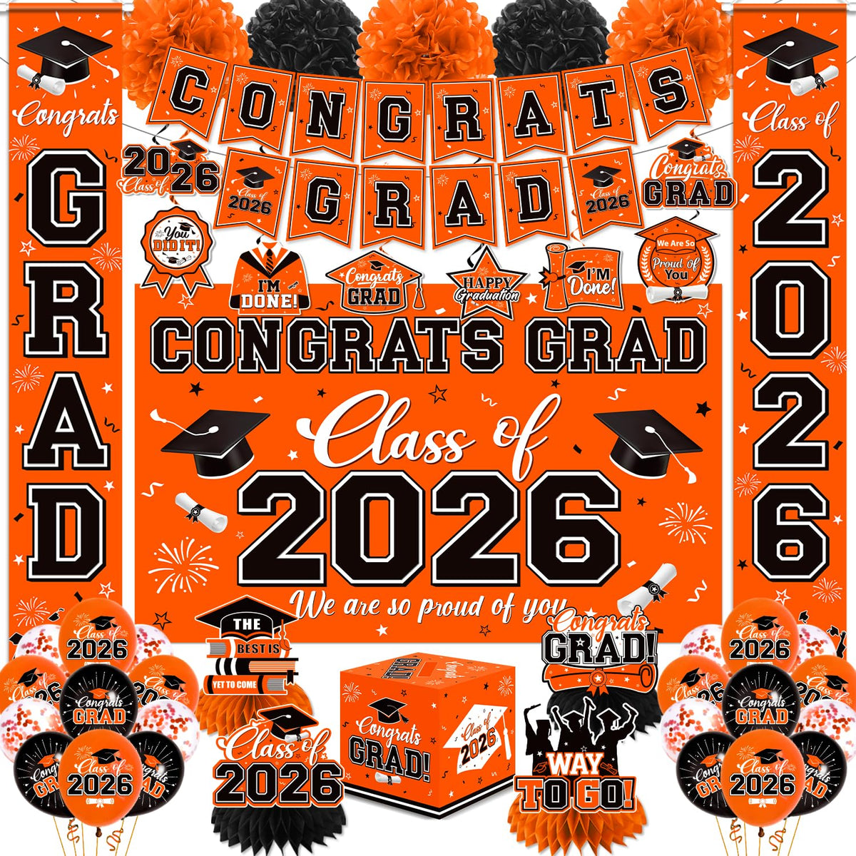 Gupesxu congrats grad banner for Class of 2026 creates a photo-worthy centerpiece.