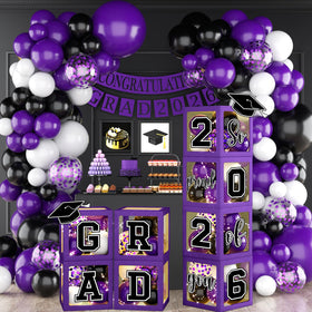 Gupesxu graduation balloon boxes create a bold entryway decor and photo backdrop.