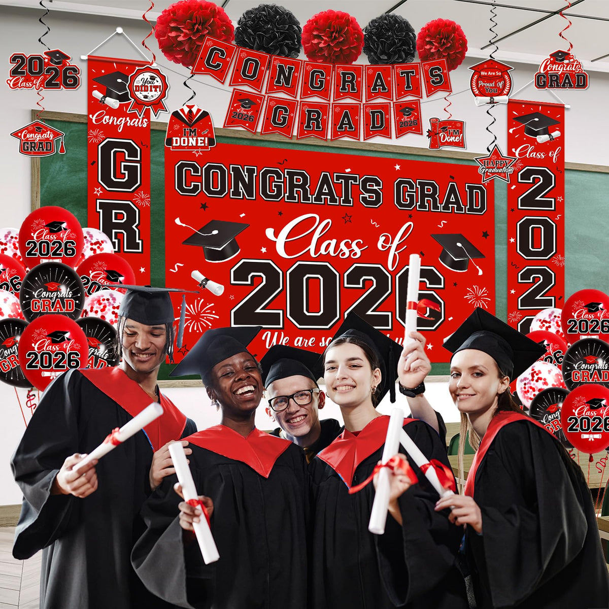 Gupesxu hanging swirls complete the graduation scene