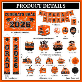 Gupesxu porch banner set adds entrance decor for graduation parties.