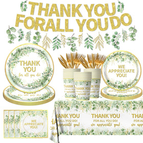 Gupesxu We Appreciate You sage green dinner plates for elegant gatherings and easy serving.