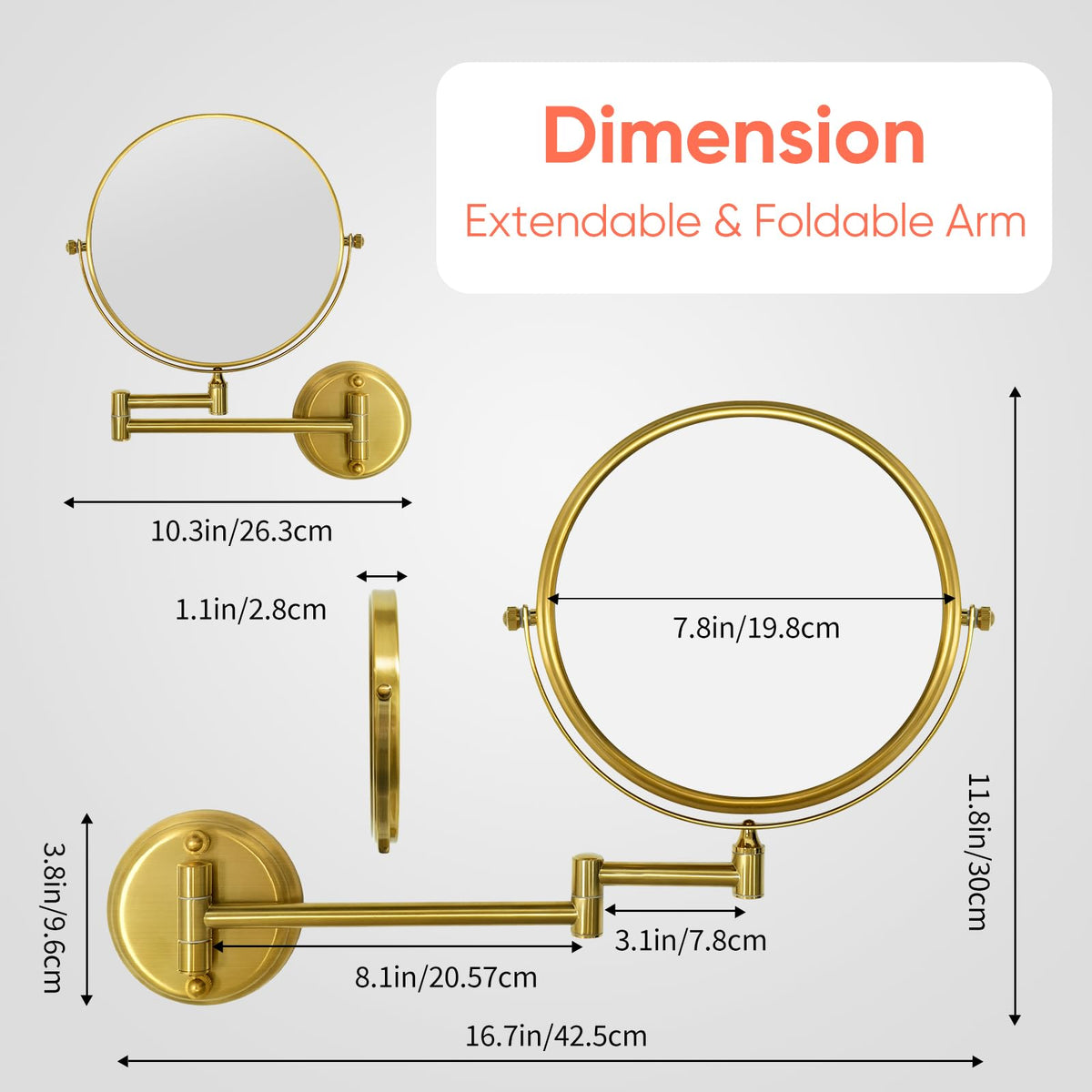 GURUN extendable arm allows smooth extension and folding after use