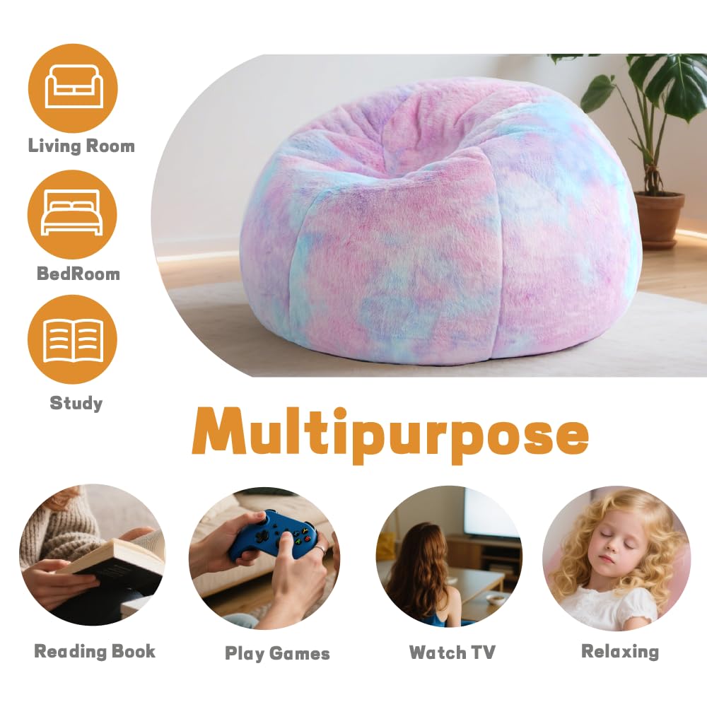 Gurxien round rainbow plush sofa fits bedrooms, living rooms, and dorm decor.