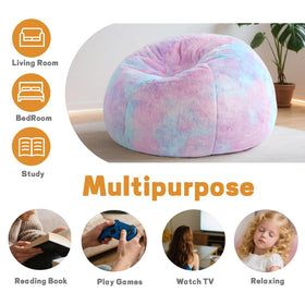 Gurxien round rainbow plush sofa fits bedrooms, living rooms, and dorm decor.