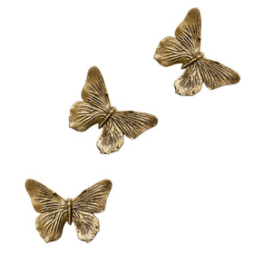 GUSFREUD antique copper 3D butterfly wall decor set on wall adds vintage charm
