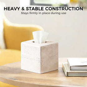 GUSFREUD square tissue box cover with balanced weight for steady placement.