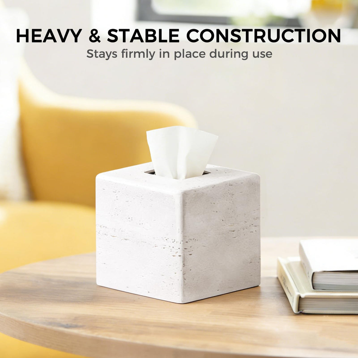 GUSFREUD easy-refill tissue box access supports quick, tidy changes.