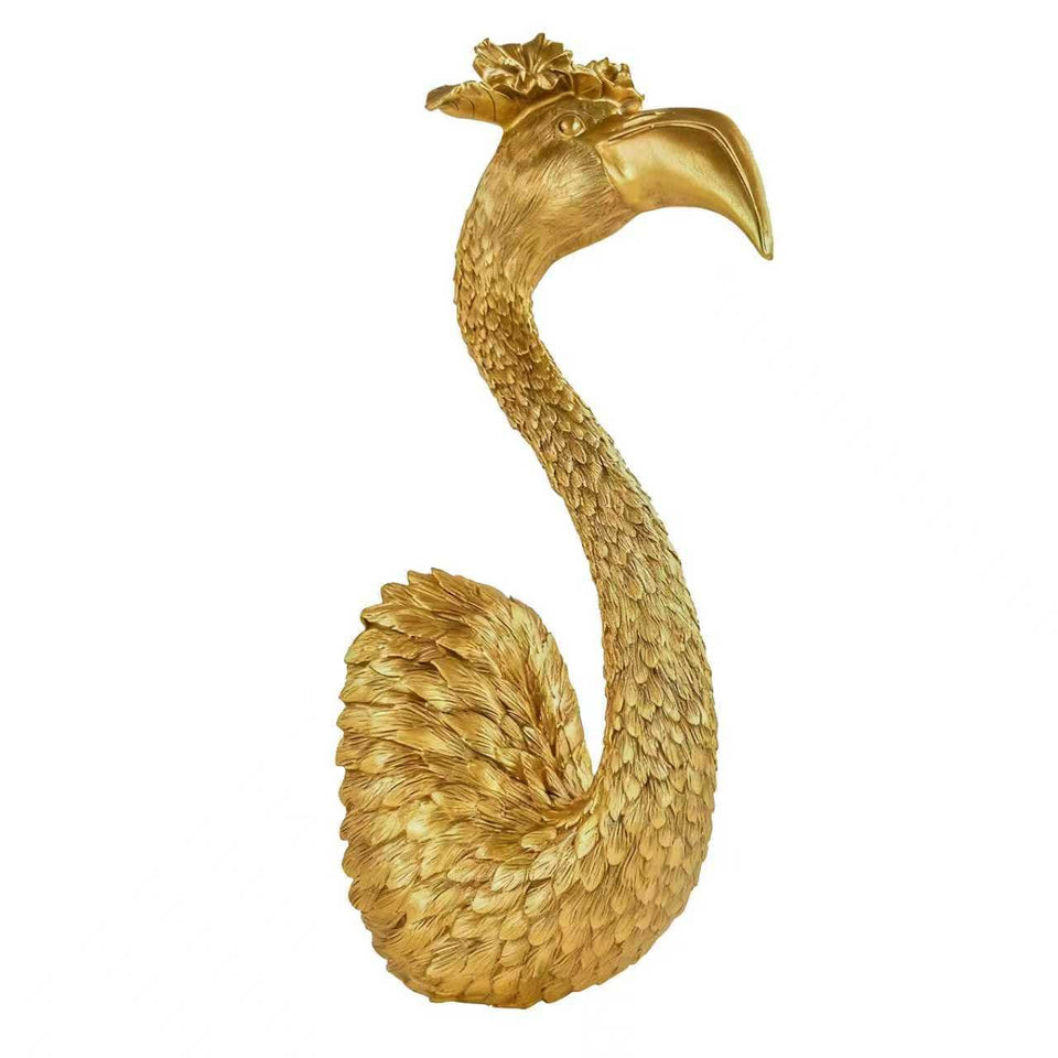 GUSFREUD gold flamingo wall art as a 13-inch focal point in a living space