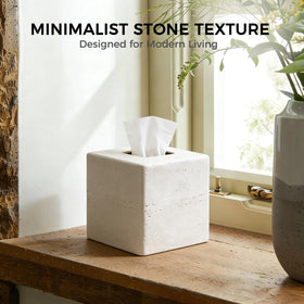 GUSFREUD modern minimalist tissue box cover in white enhances contemporary spaces.