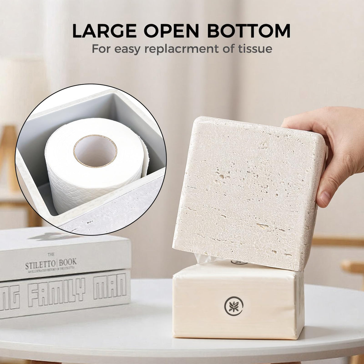 GUSFREUD durable resin with stone-like finish provides stable, premium storage.