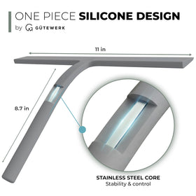 GÜTEWERK squeegee mounted by suction on bathroom glass