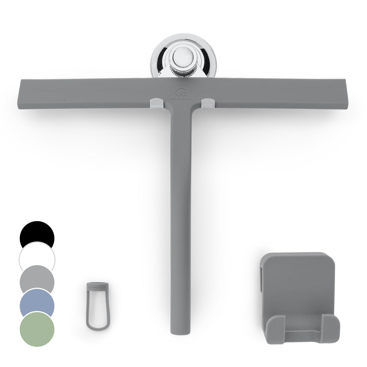 GÜTEWERK silicone shower squeegee with streak-free blade for glass doors