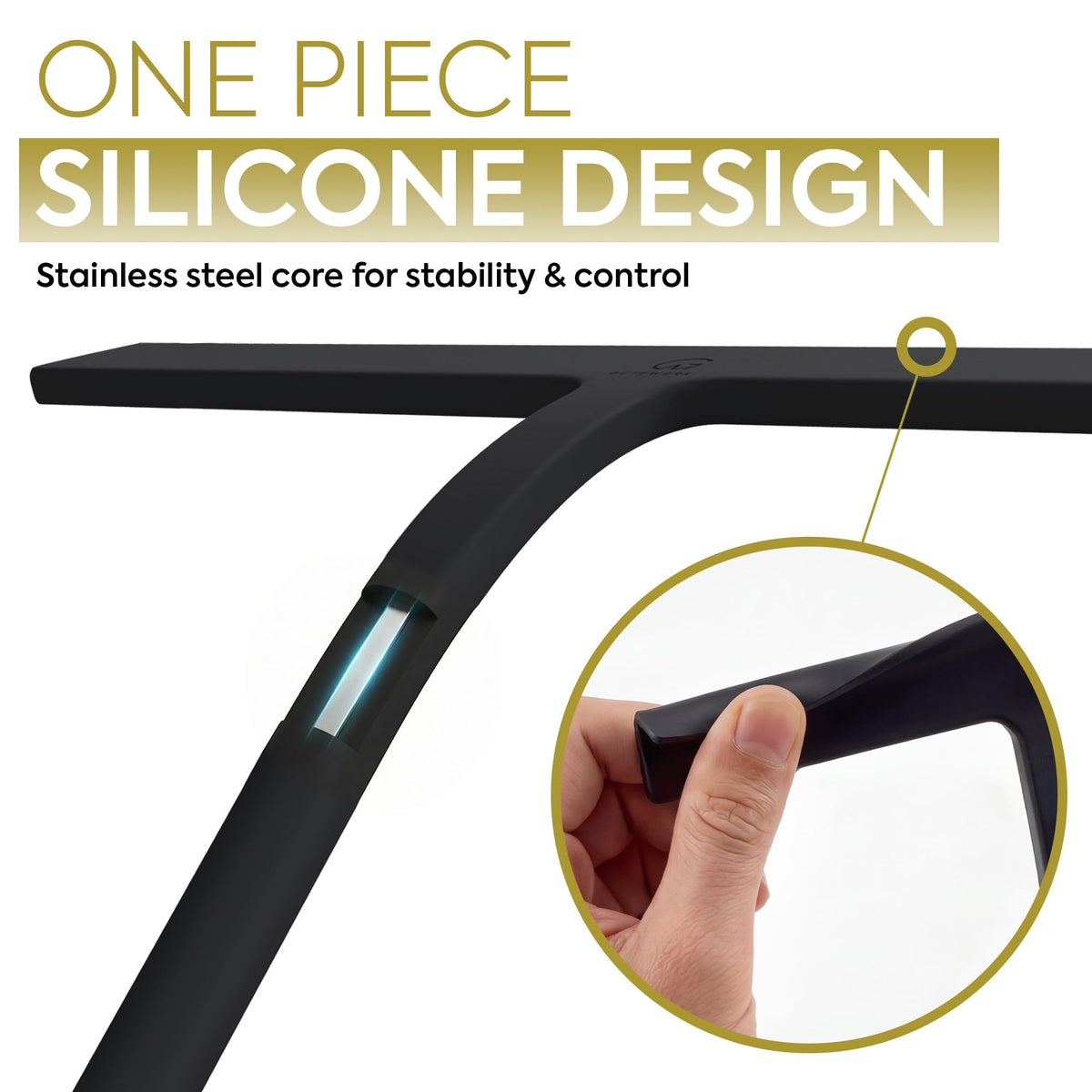 GÜTEWERK multi-surface squeegee: ideal for glass doors, tiles, mirrors, and windows.