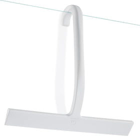 GÜTEWERK shower squeegee on the hang hook for quick glass cleaning