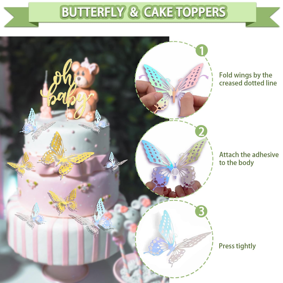 Guudmua butterfly decor adds delicate accents to the decor.