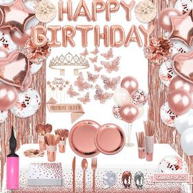 Guudmua rose gold banner for an elegant birthday backdrop