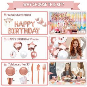 Guudmua rose gold foil balloons create dramatic accents