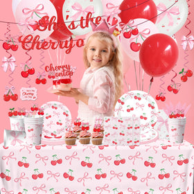 Guzbewu Balloon pink cherry design creates a festive backdrop