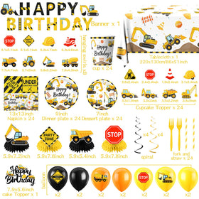 Guzbewu 7-inch construction plates pair with napkins for quick, themed snacking.