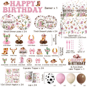 Guzbewu cowgirl honeycomb toppers 4-pack, charming centerpieces for festive decor.