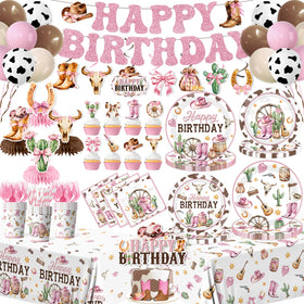 Guzbewu cowgirl plates 24-pack for quick setup and festive Western vibes.