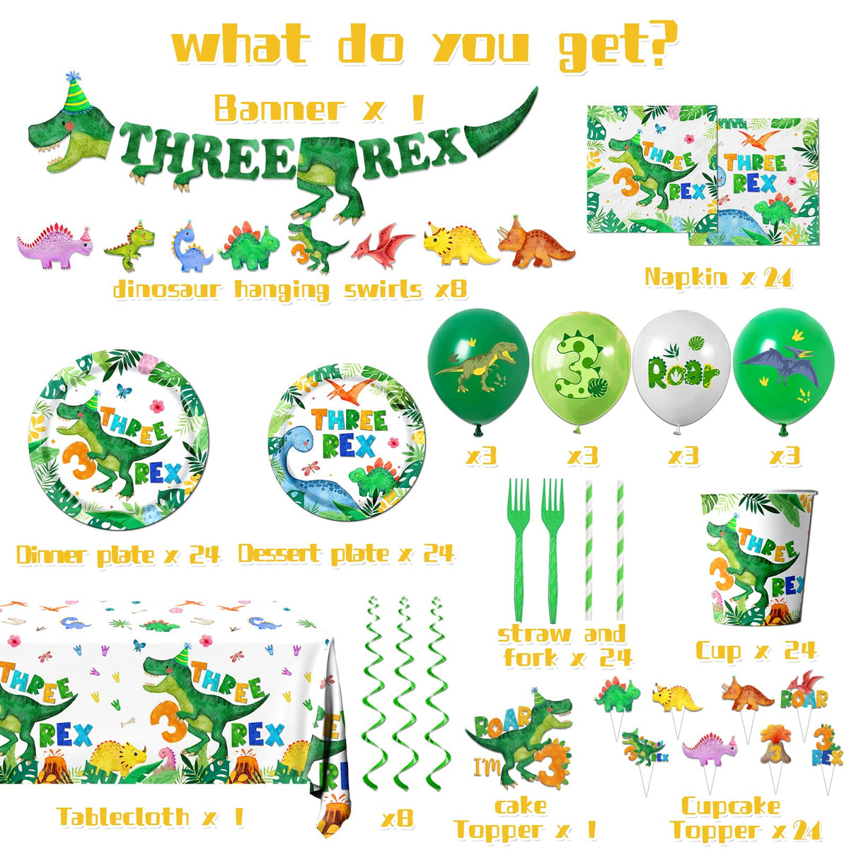Guzbewu dinosaur balloons add color and festivity to a kid's party.
