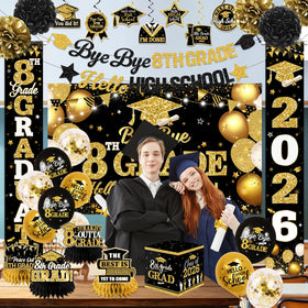 Guzbewu honeycomb balls create a festive middle school backdrop.