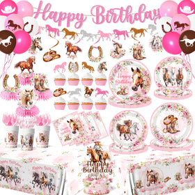 Guzbewu horse party banner elevates the cowgirl birthday vibe