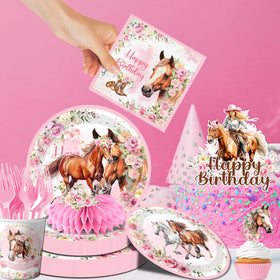Guzbewu horse-themed balloons create a festive celebration atmosphere