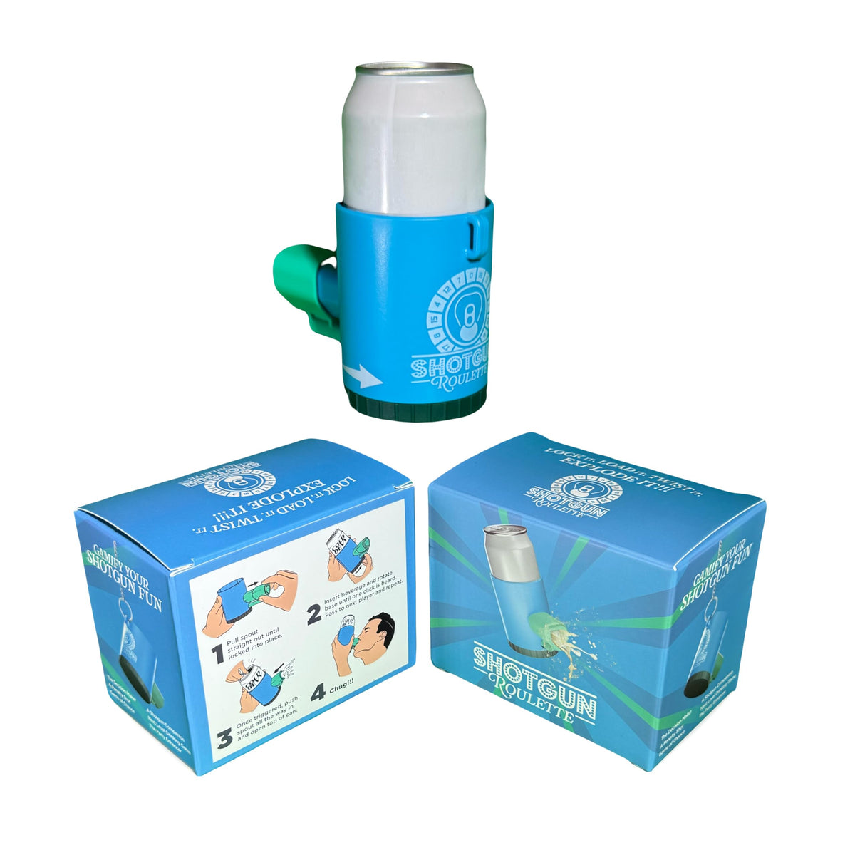 Guzzletech Shotgun Roulette ideal for frat nights and dorm party ice-breakers