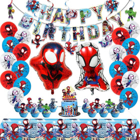 GVIOOEI spider birthday banner brightens party backdrop for photos.
