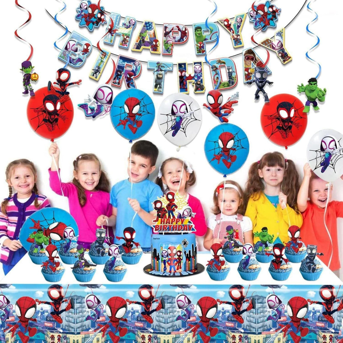 GVIOOEI spider cake topper creates a cute cupcake centerpiece.