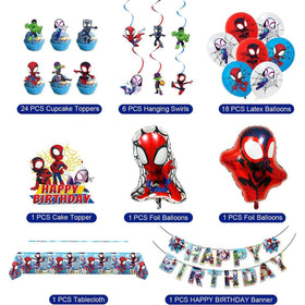 GVIOOEI spider tablecloth ties the theme together with vivid color.