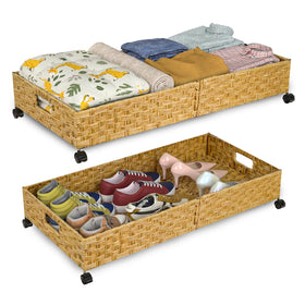Gvztxoe underbed storage with wheels for effortless pulling from under the bed.