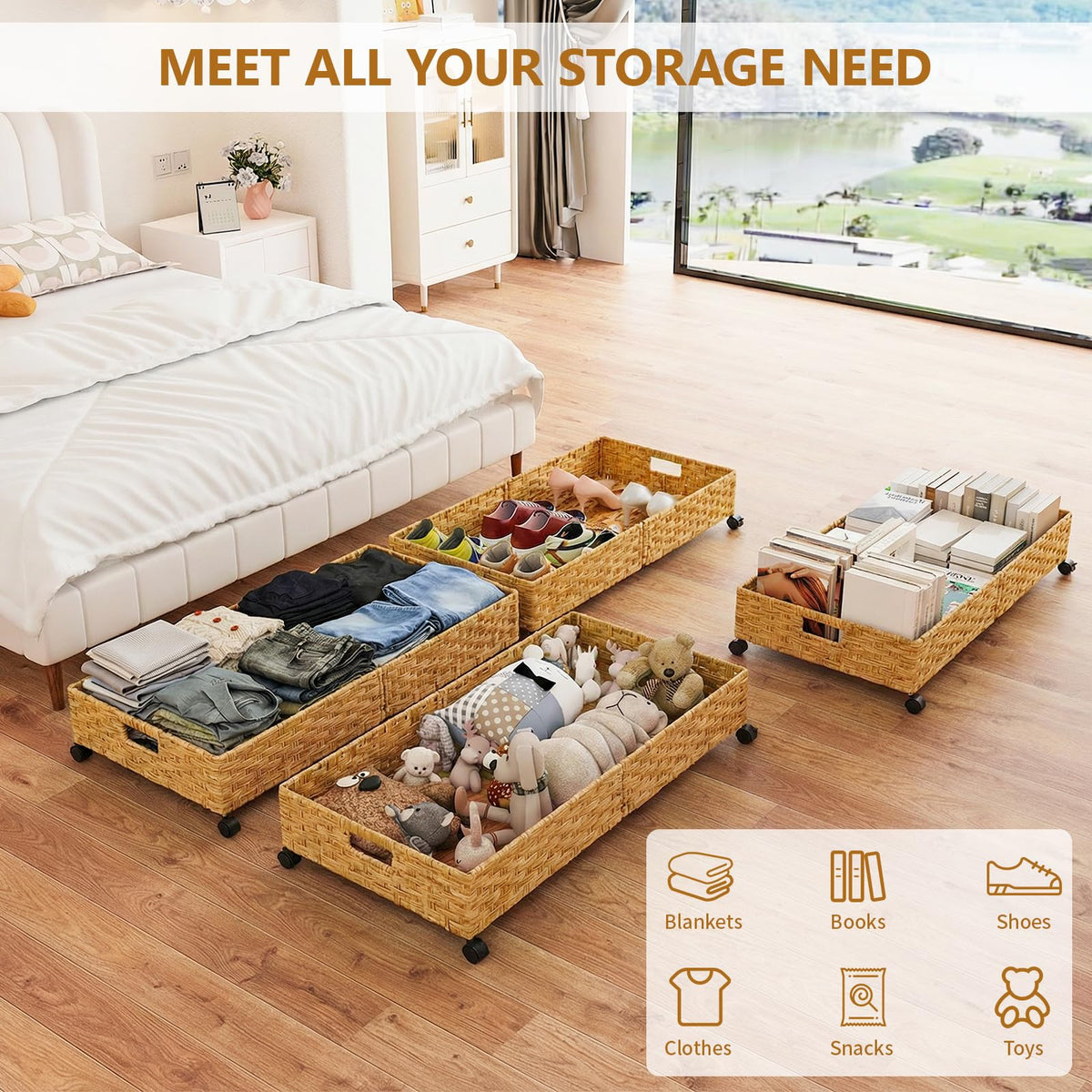 Gvztxoe versatile storage bin serves as closet, shelf organizer, or living room basket.