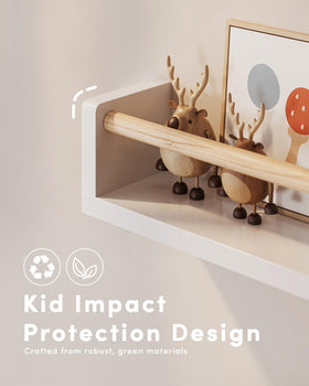 G&amp;W Gruwald 3-piece set floating shelves keep books organized and accessible.