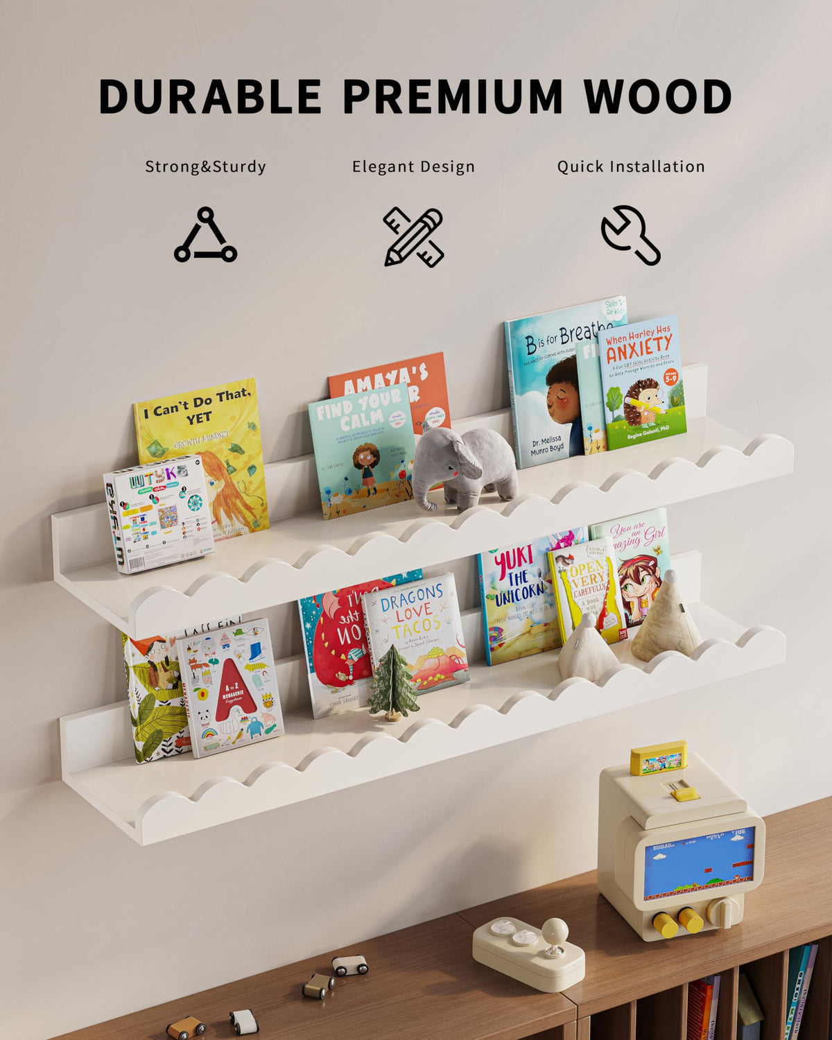 G&W Gruwald space-saving shelves keep rooms tidy.