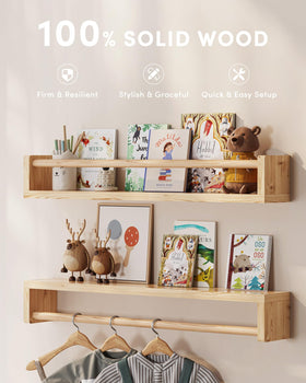 G&amp;W Gruwald nursery wall-mounted floating shelves showcase books and toys within easy reach