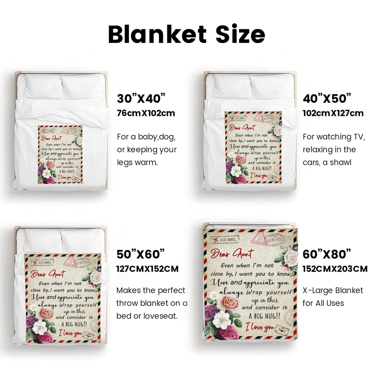 GWLCGFY Aunt Gifts Blanket bed-ready decor adds warmth to any room.