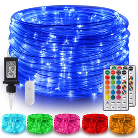 Gwvoxm 66ft 200 LED rope lights with remote for vibrant outdoor ambiance.