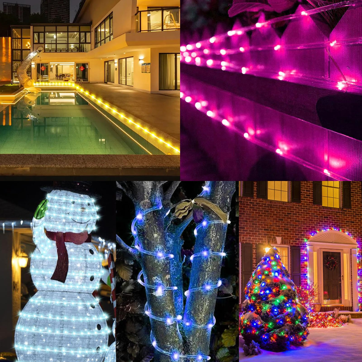 Gwvoxm Party-friendly rope lights add color to events and gatherings.