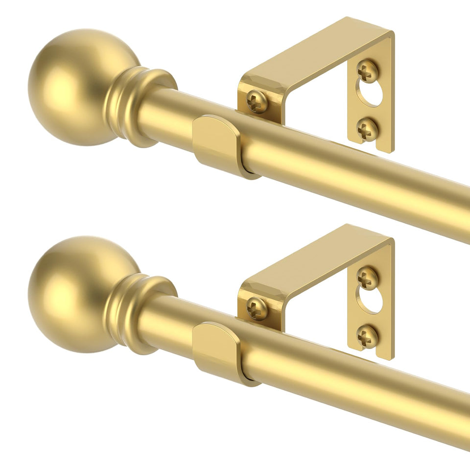 GXOACKJ gold curtain rods 2-pack for 32–62 inch windows with sturdy support