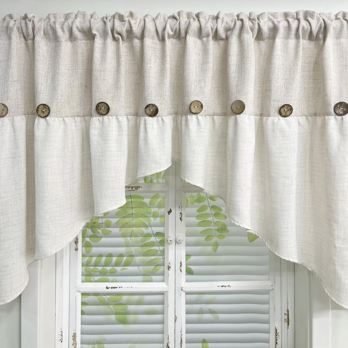 Gxi beige linen curtain swag enhances bedroom decor and windows