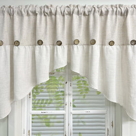 Gxi beige linen curtain swag enhances bedroom decor and windows