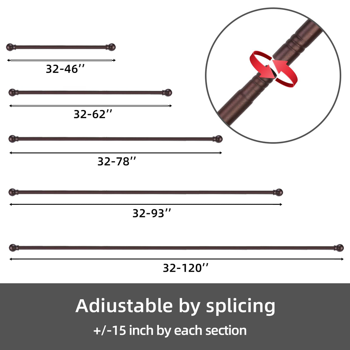 GXOACKJ compatibility with grommet, back tab, and rod pocket curtains
