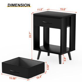 GYIIYUO nightstand provides extra surface for a lamp and alarm clock.
